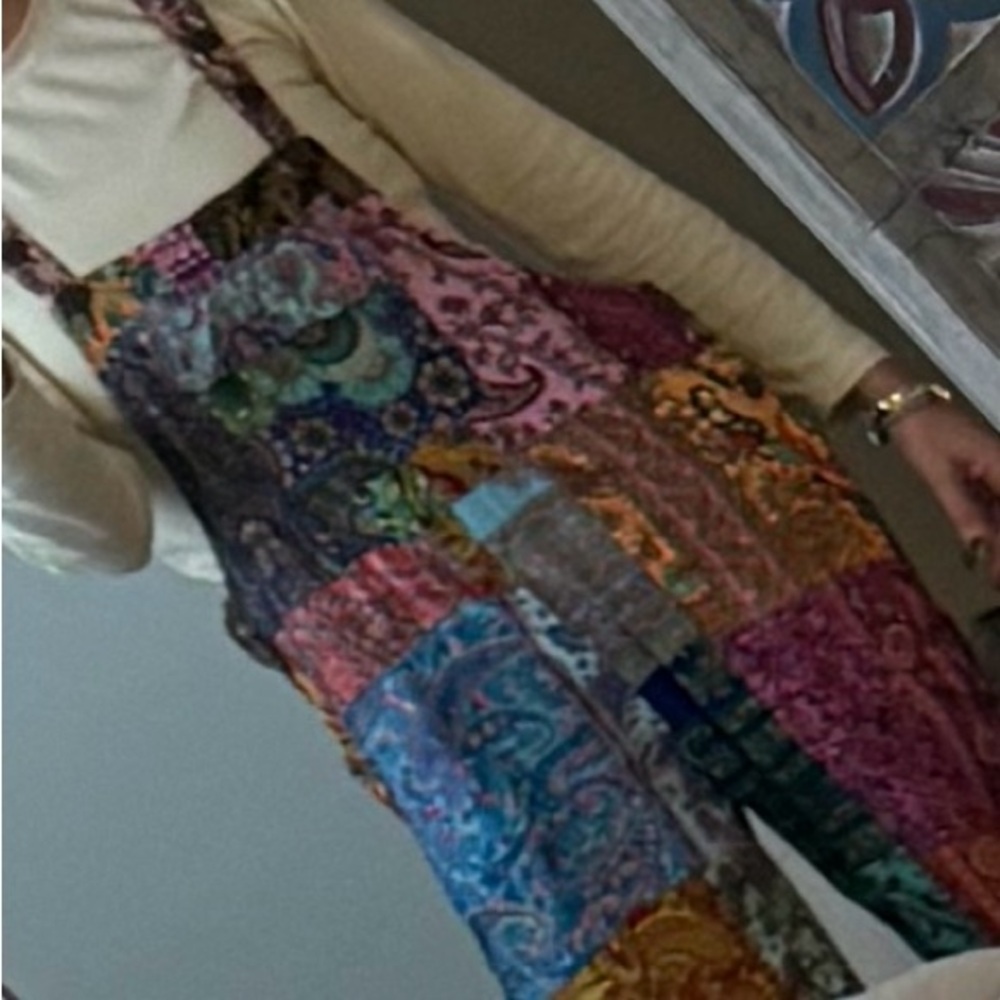 Boho Multicolor Patchwork Overalls - Picture 8 of 9